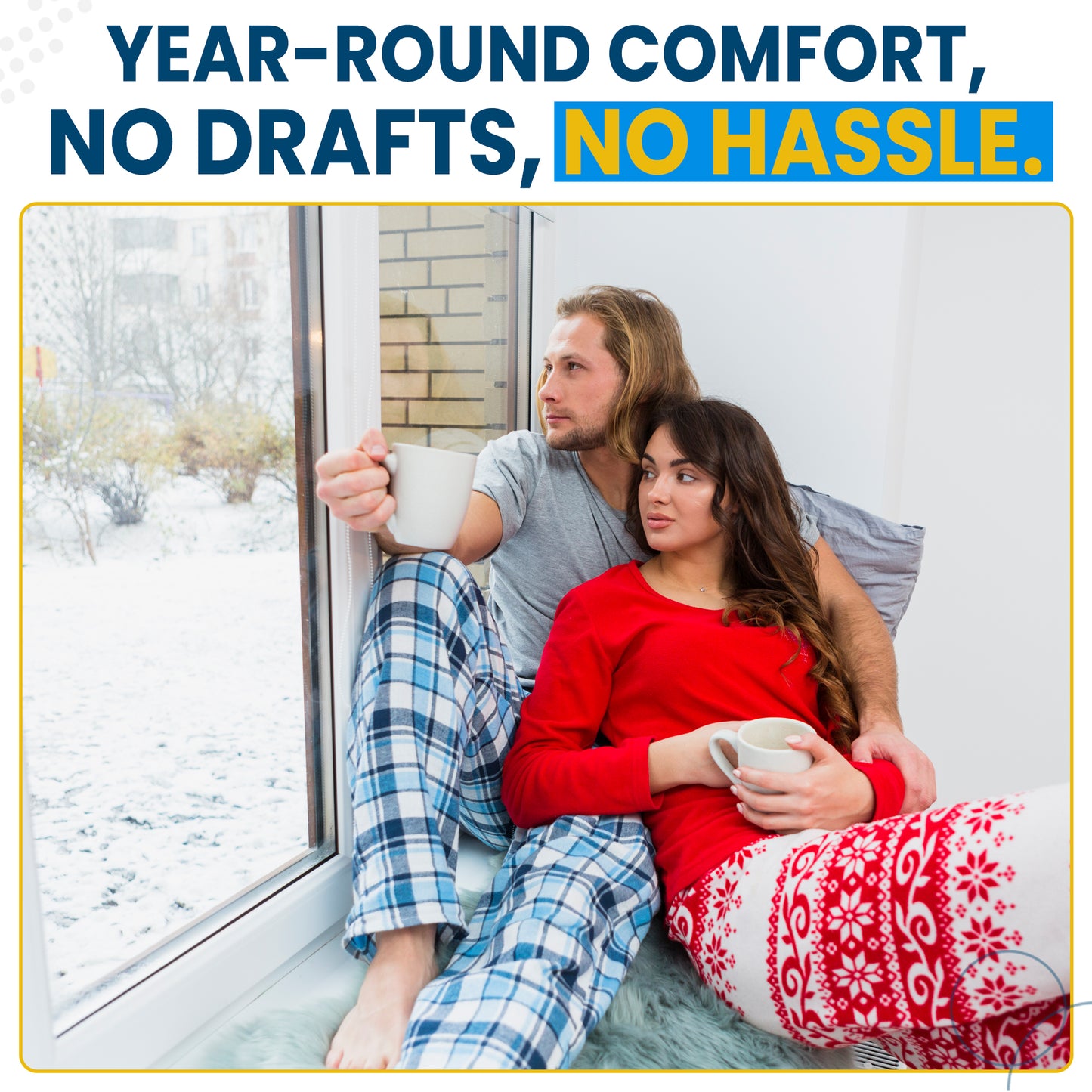 RuxEco Window Inserts - Reusable Storm Window Insulation Kit for Winter & Summer