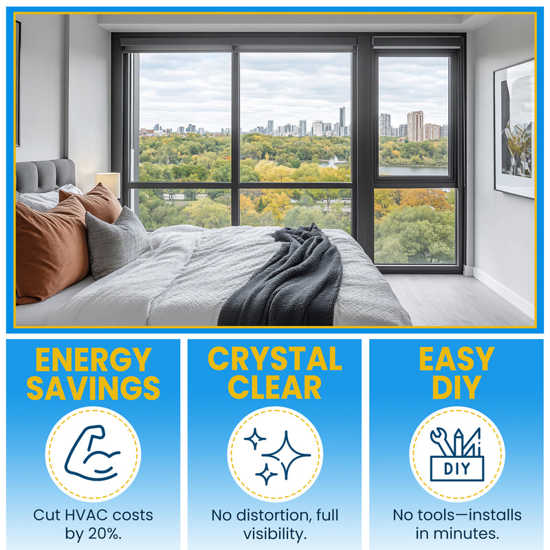 DIY Interior Storm Window Kits with Reusable Heavy Duty 6 Mil PVC Clear Vinyl Sheet