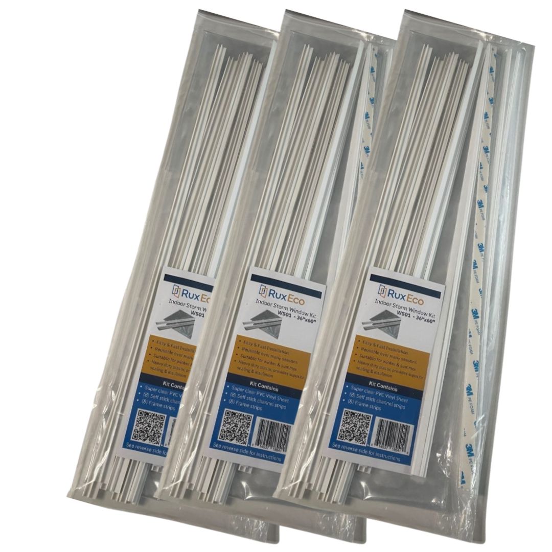 RuxEco Window Inserts - Reusable Storm Window Insulation Kit for Winter & Summer