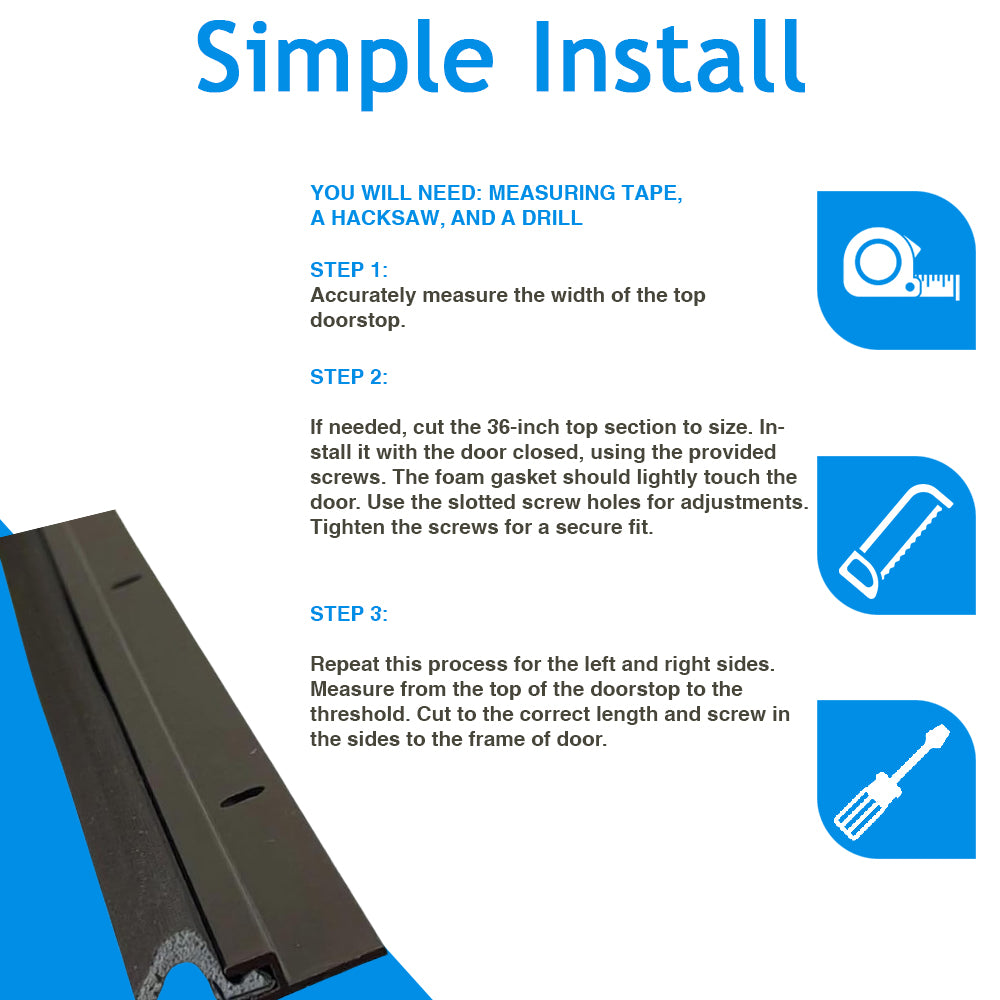 Door Weatherstrip Kit. Aluminum Carrier with Foam Insert