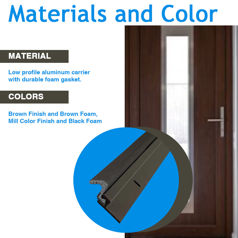 Door Weatherstrip Kit. Aluminum Carrier with Foam Insert
