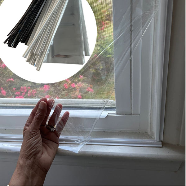 Interior Storm Window Kits with Reusable Heavy Duty Plastic for Winter & Summer
