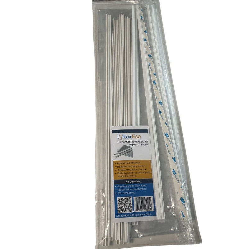 DIY Interior Storm Window Kits with Reusable Heavy Duty 6 Mil PVC Clear Vinyl Sheet